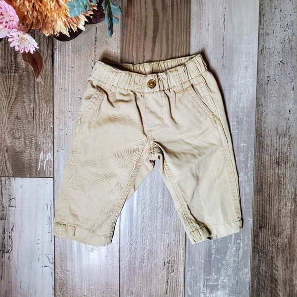 Carter's Khaki Beige 100% Cotton Baby Boy Formal Pants Size 3M EUC - Picture 1 of 9